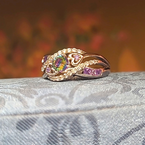 Gorgeous 925 Mystic Fire Ring - Picture 3 of 3